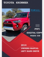 TOYOTA 4RUNNER 2014 OWNERS MANUAL
